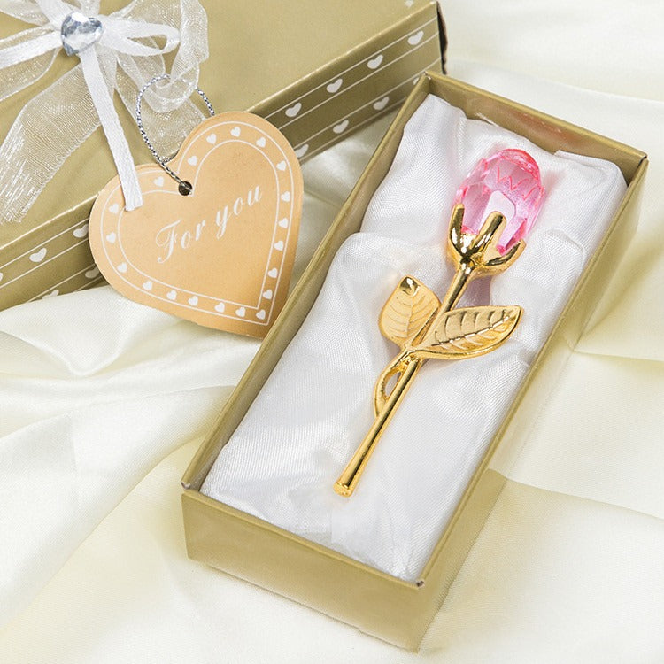 Crystal Metal Rose Gift
