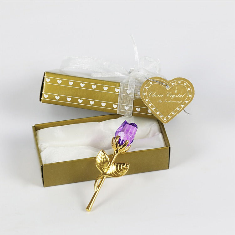 Crystal Metal Rose Gift
